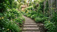 Glöm betong och stenbeläggning: en enkel stig av brädor och rör ser mycket bättre ut